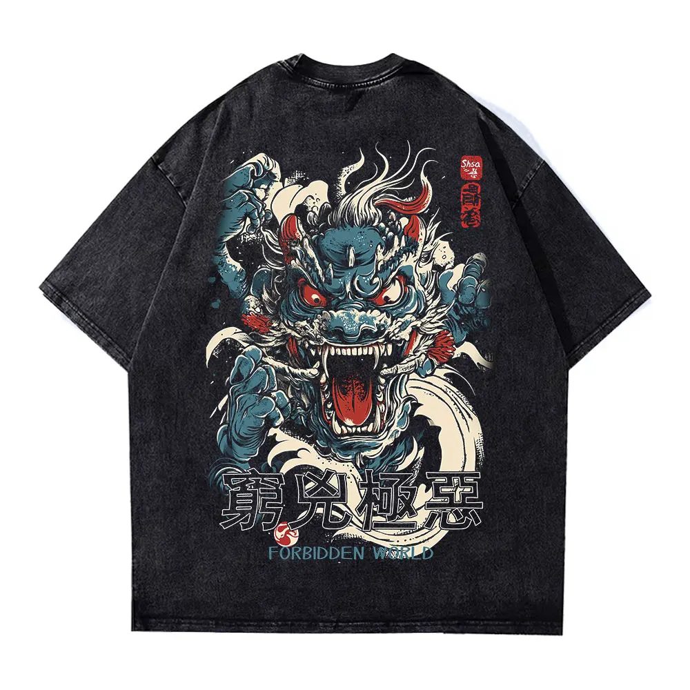 Hipster Letter Print Loose Hip Hop Streetwear Men’s Cotton T-Shirt”