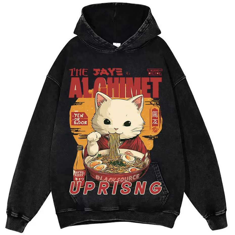 Cute Cat Noodle Kids T-Shirt Oversized Cotton Summer Tee