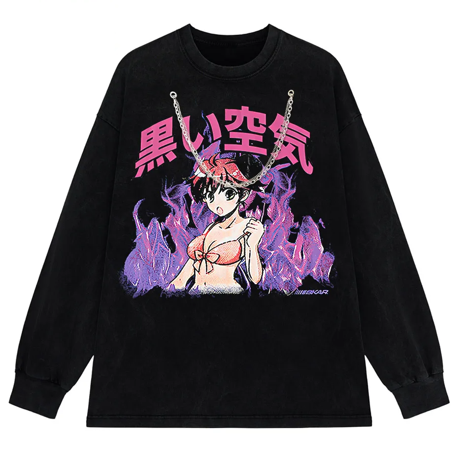 Japanese Anime Girl Oversized Streetwear T-Shirt