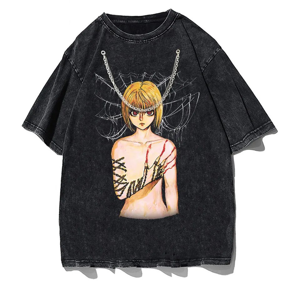Men's Hip Hop Streetwear Anime Graphic T-Shirt Oversized Cotton Tee