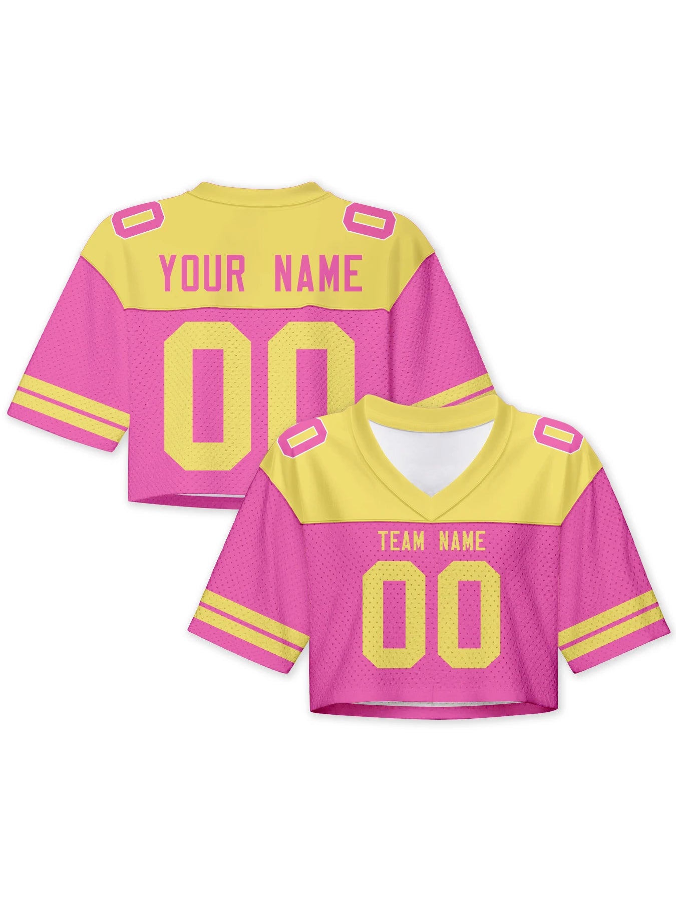 American Football Graphic Cropped Short Sleeve V Neck Sports Top