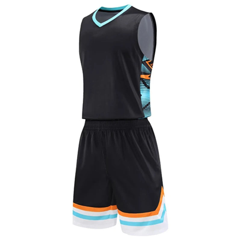 Youth Mens Custom Basketball Jersey Set Quick Dry Breathable Vest and Shorts Personalized Name Number Print