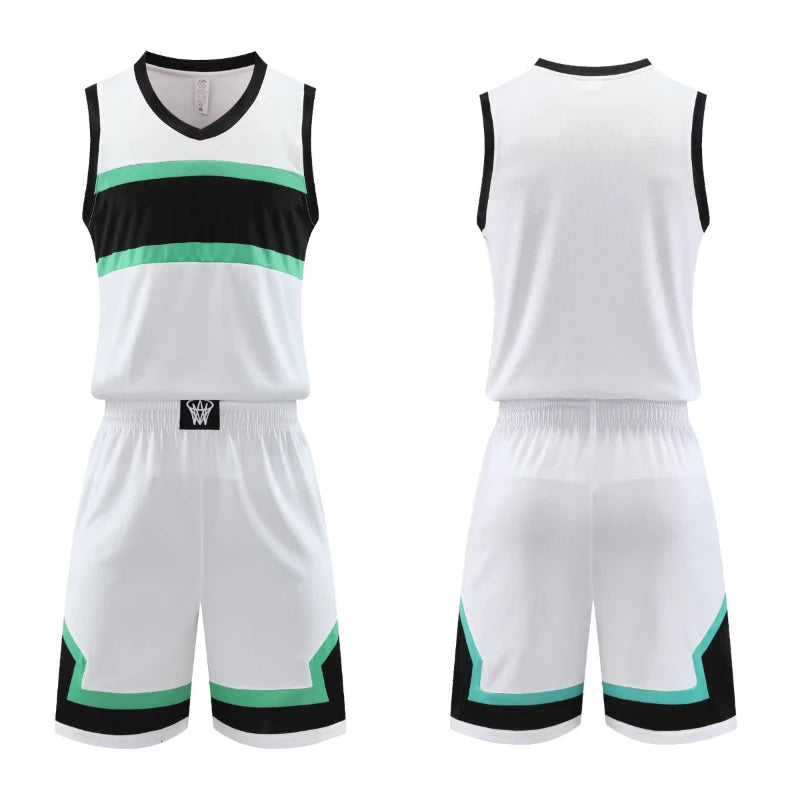 Plus Size Mens Oversized Basketball Jersey Set Sleeveless Shirt and Pants Print