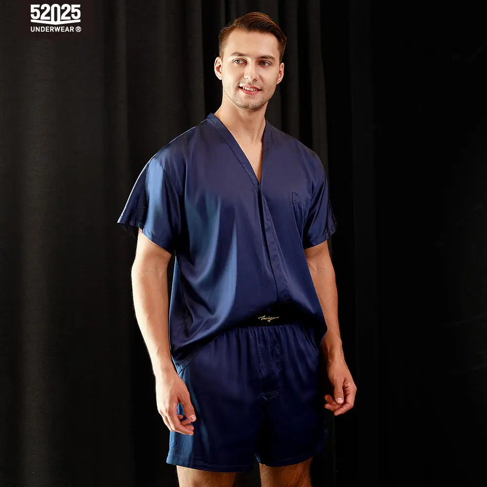 Men's Satin Look Pajama Shorts with Lounge Style Options
