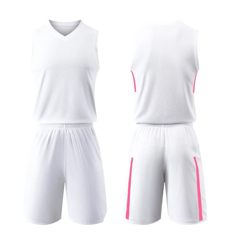 Custom Basketball Jersey Set Team Uniform for Men Women Kids Breathable Mesh Fabric