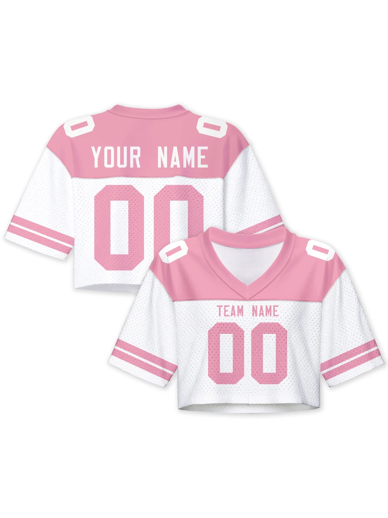 American Football Graphic Cropped Short Sleeve V Neck Sports Top