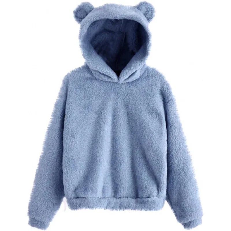 Bear Ear Long Sleeve Pullover Casual Hoodie for Layering