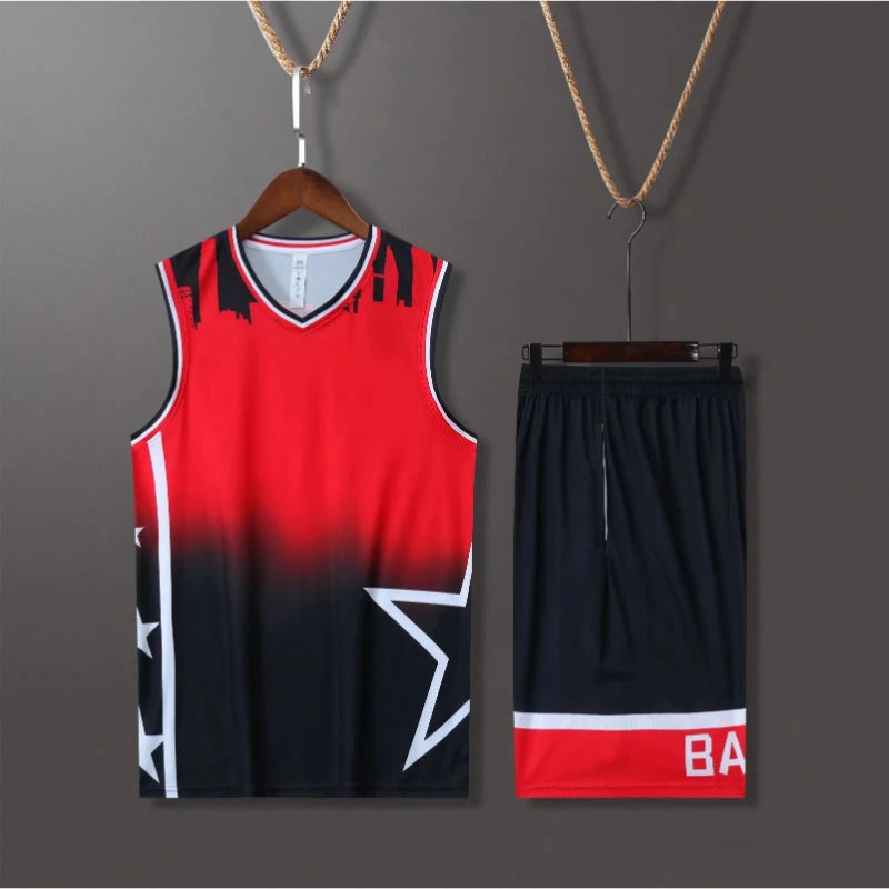Custom Basketball Jersey Set Star Design Team Uniform for Men Women Kids