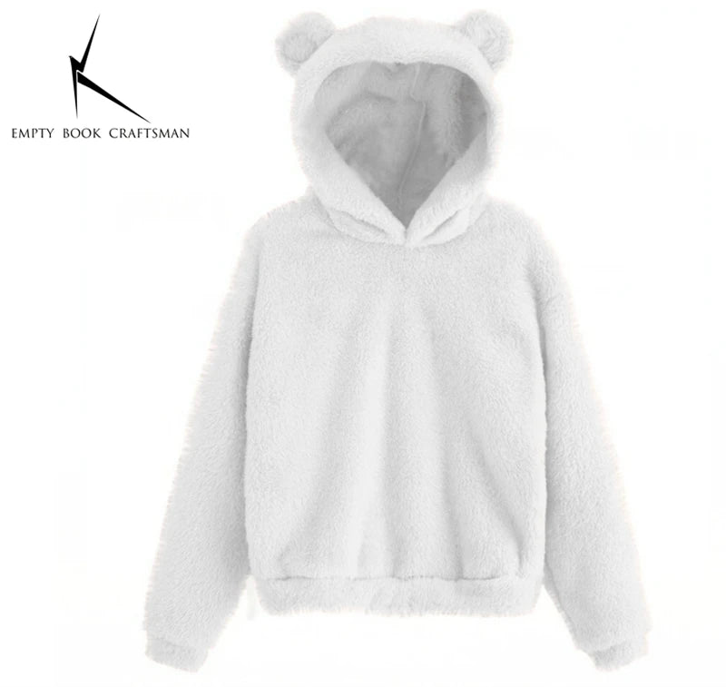Bear Ear Long Sleeve Pullover Casual Hoodie for Layering