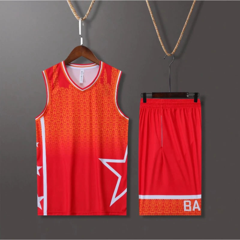 Custom Basketball Jersey Set Star Design Team Uniform for Men Women Kids