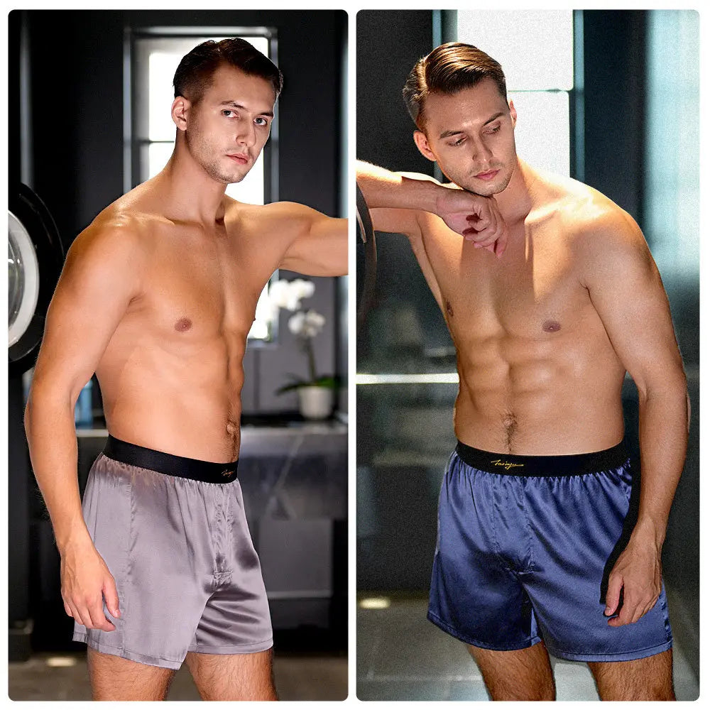 Men's Satin Look Pajama Shorts with Lounge Style Options