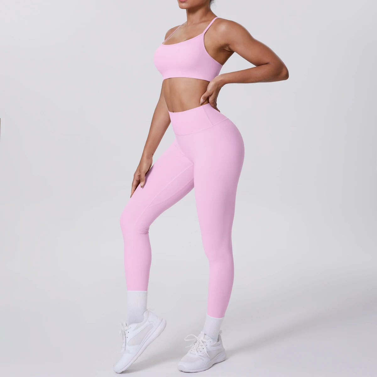 Women's Wide Strap Bra And Flared Pants Yoga Set