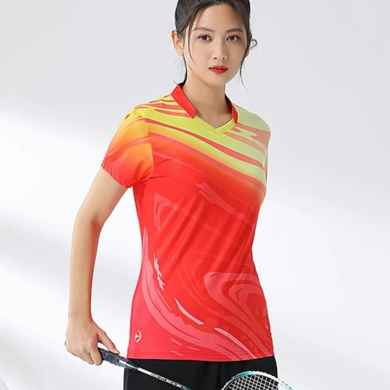Printed Court Sports Short Sleeve Polo Shirt For Sports Outfits