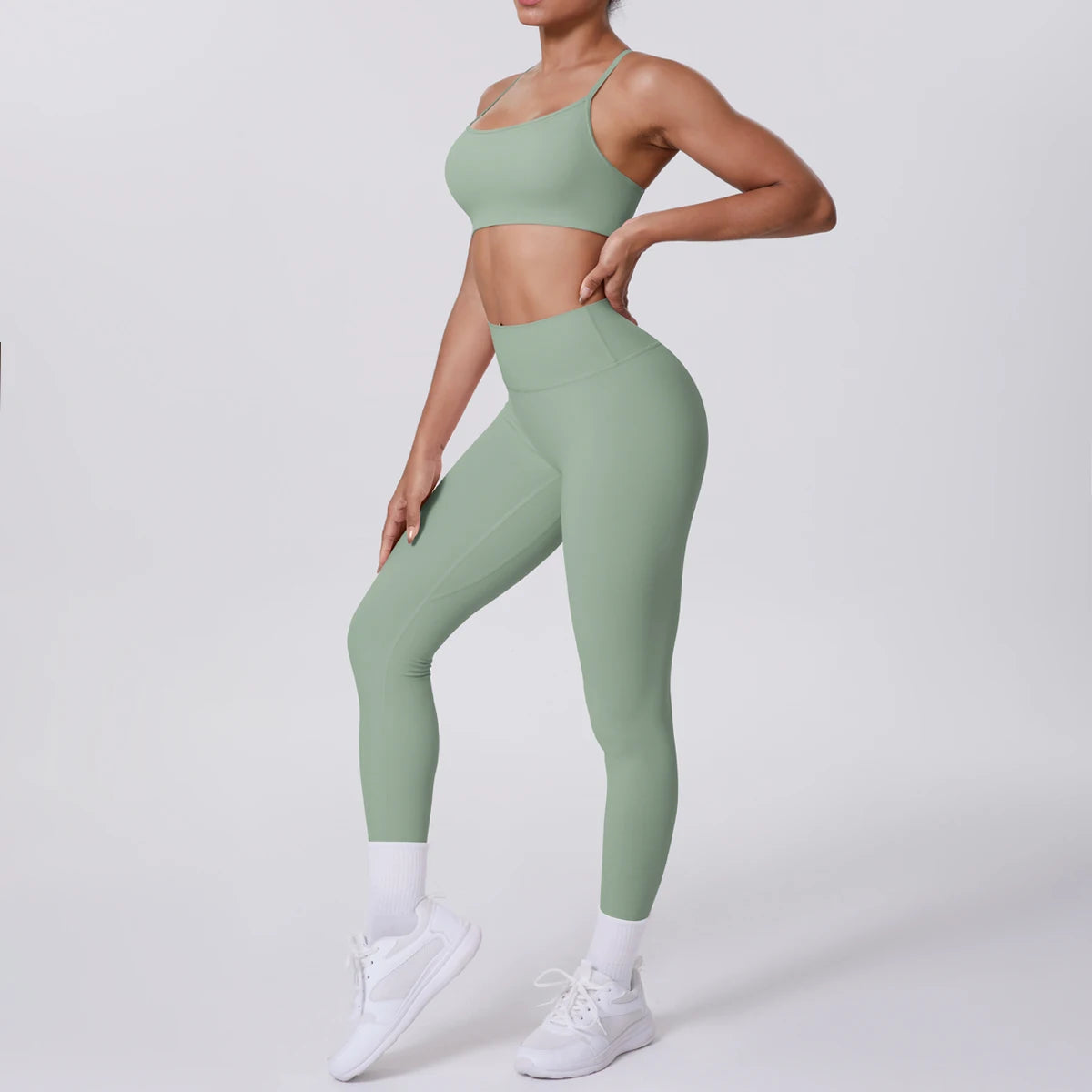 Women's Wide Strap Bra And Flared Pants Yoga Set