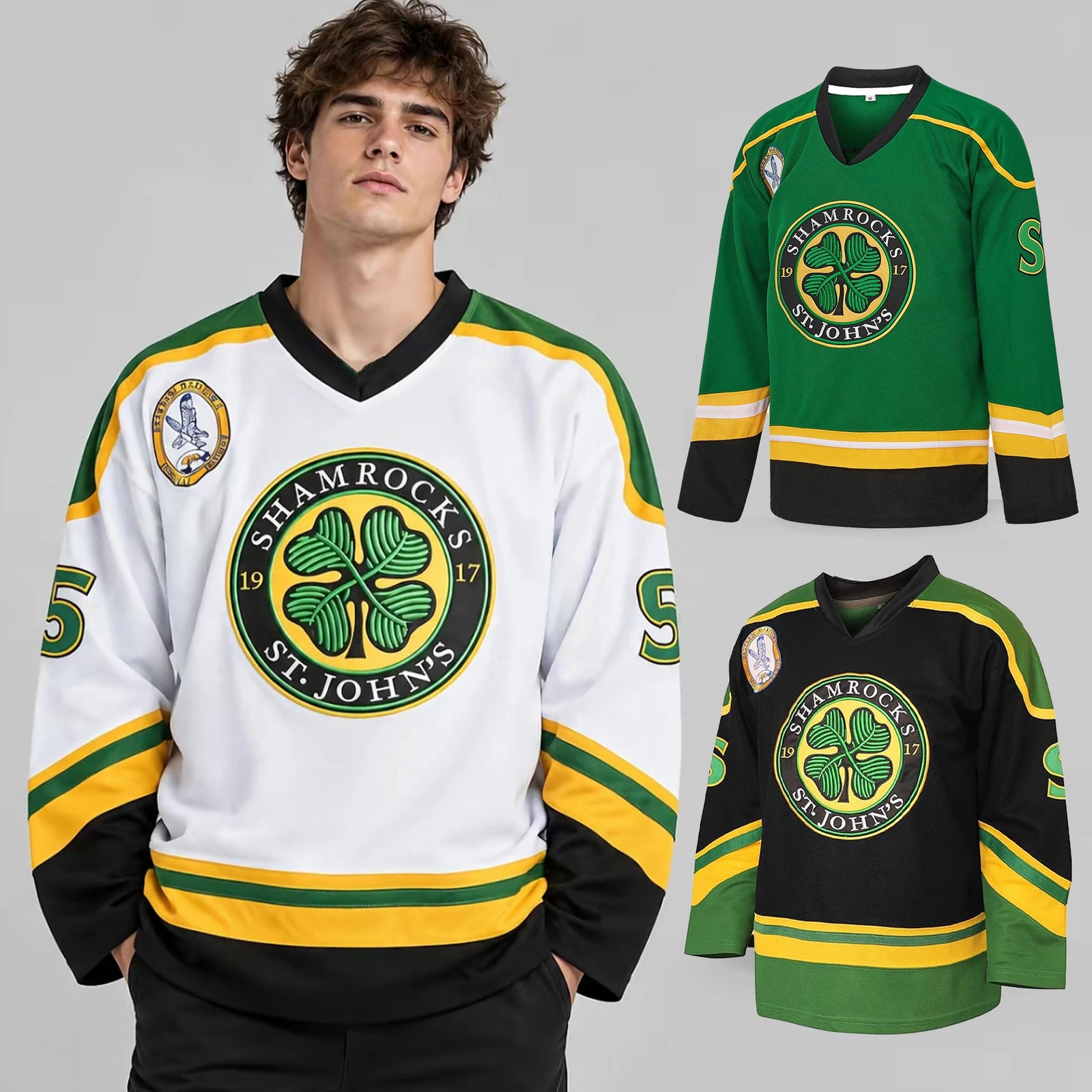 Shamrocks Rhea Number Three Long Sleeve Jersey For Sports Outfits