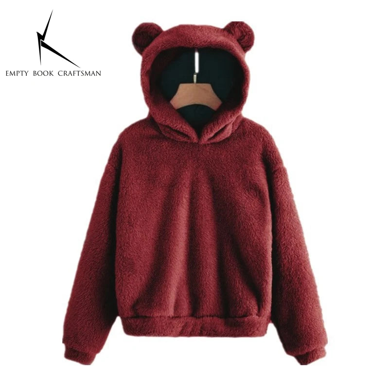 Bear Ear Long Sleeve Pullover Casual Hoodie for Layering