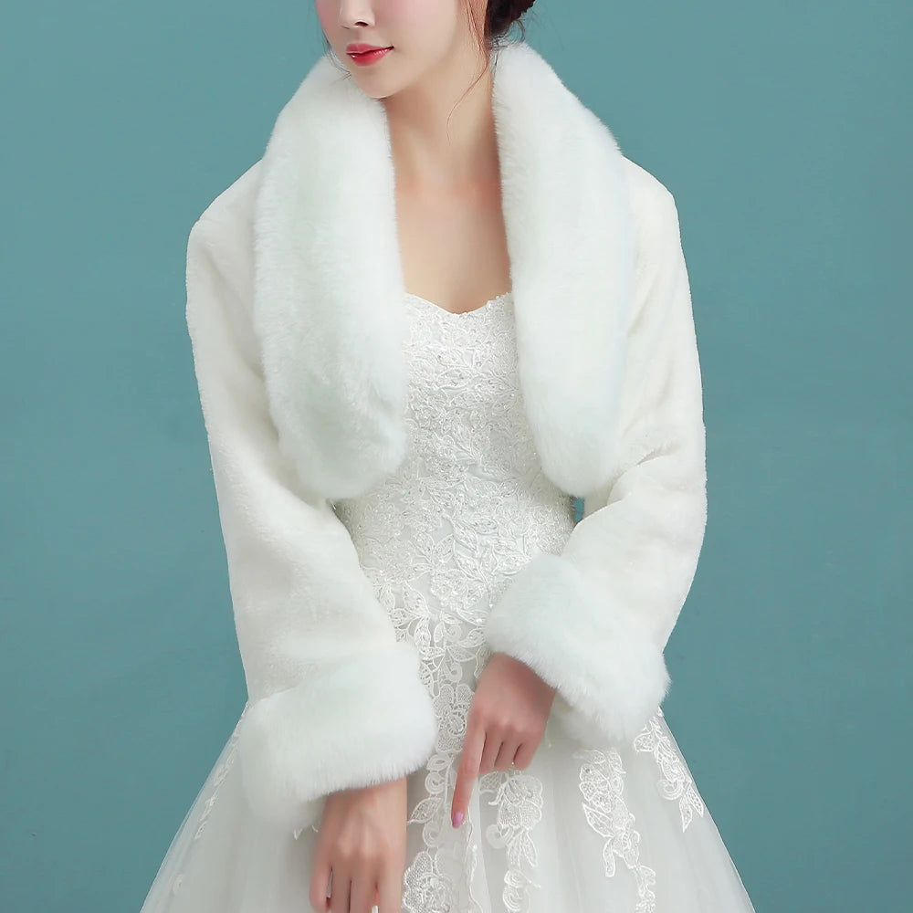Plush Lapel Long Sleeve Bolero Jacket for Layering over Outfits