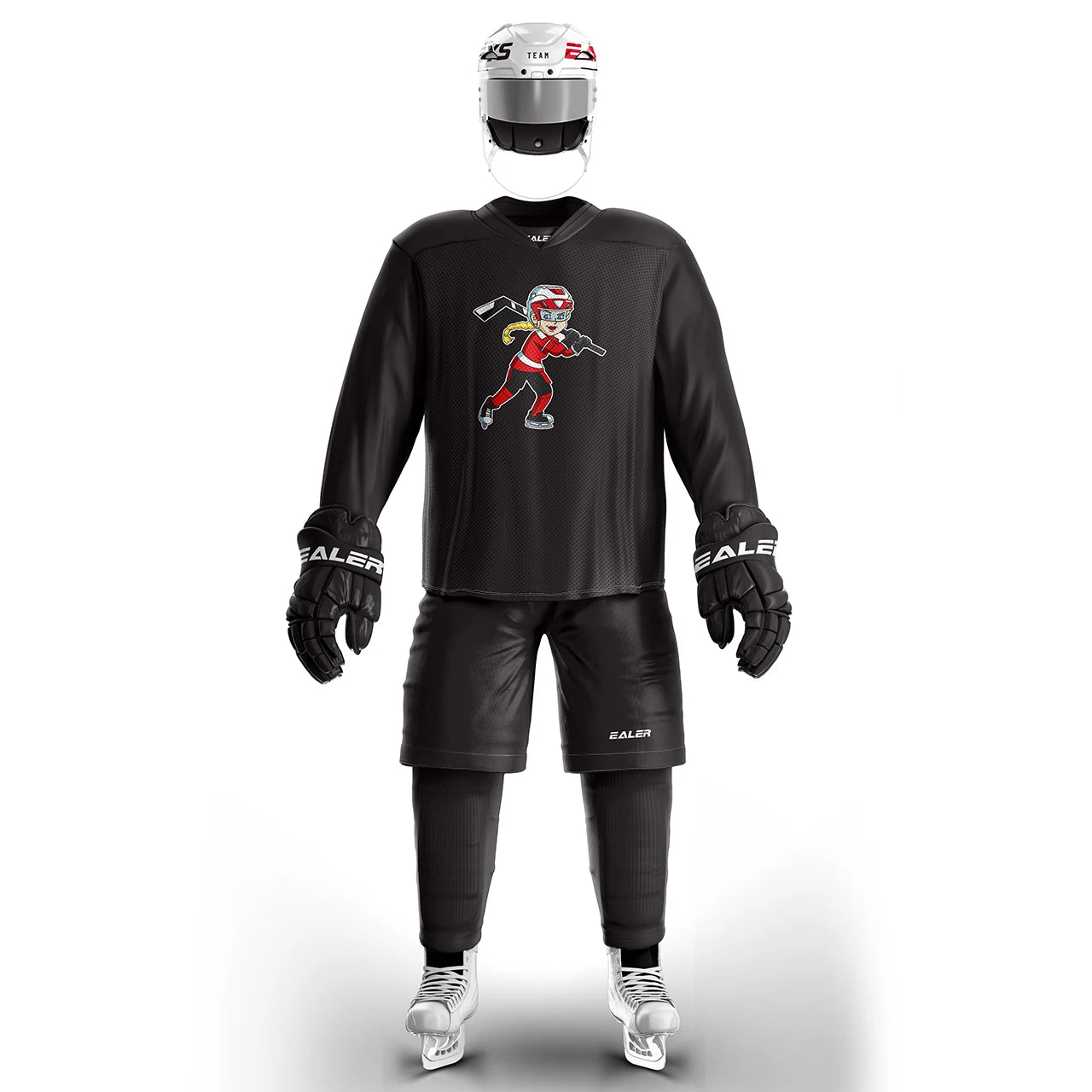 H80 series high-quality light and thin breathable black personalized ice hockey practice jersey & large street shirt-all sizes