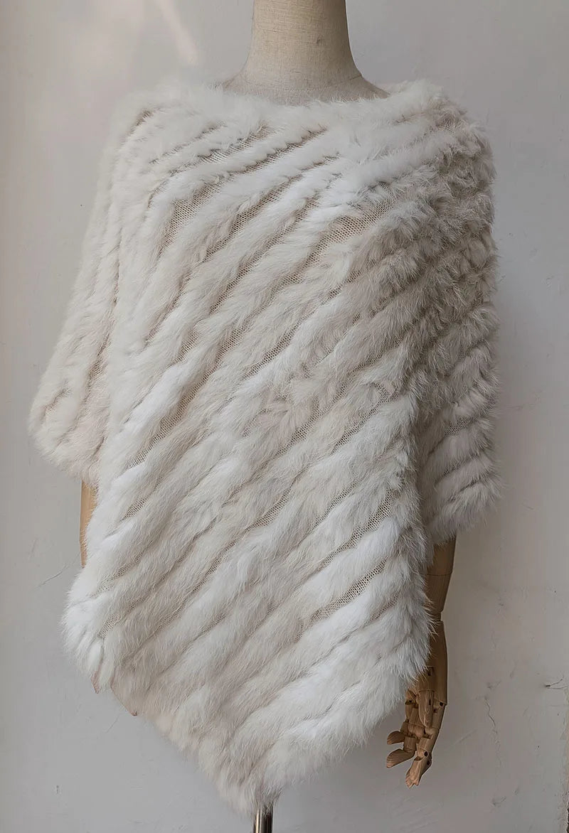 Textured Pointed Hem Poncho for Layering over Outfits