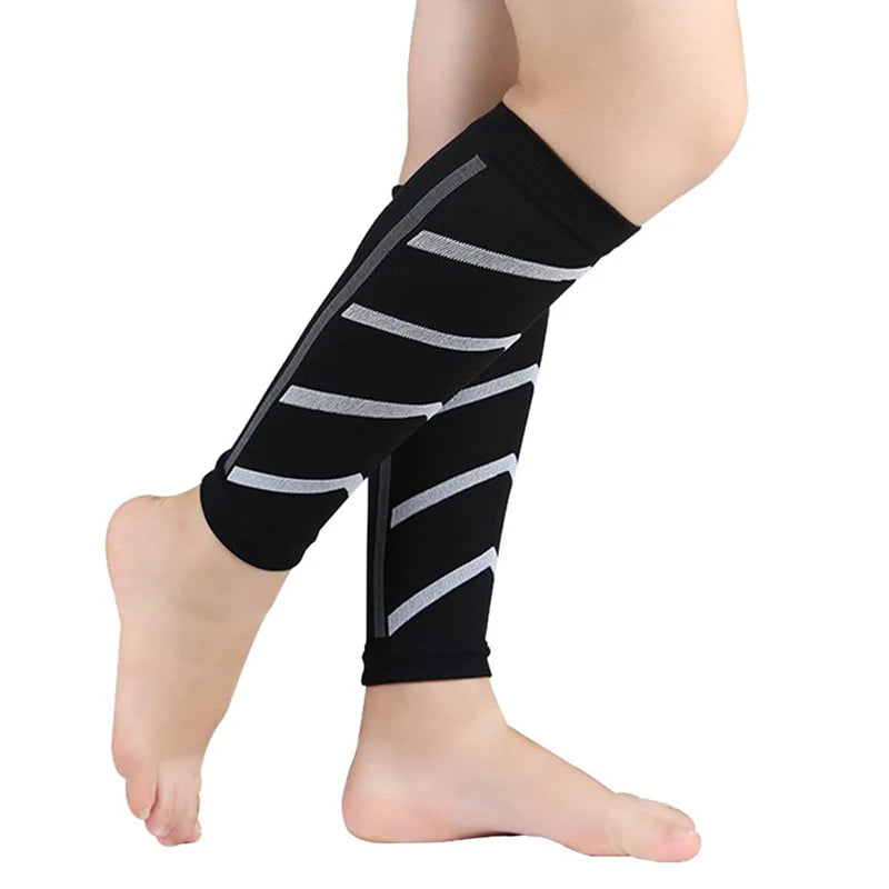 Patterned Calf Sleeves with Contrasting Line Design Details