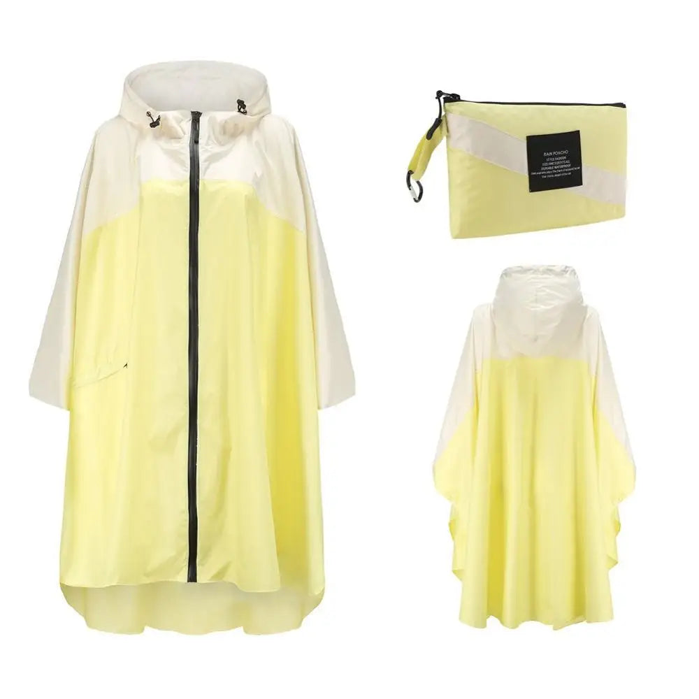 Hooded Printed Poncho for Layering over Tops and Dresses
