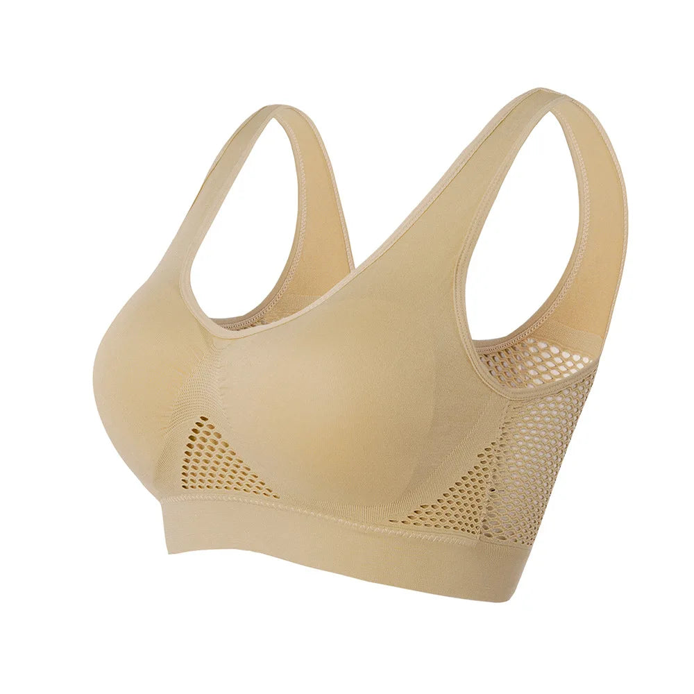 Women's Mesh Panel Racerback Sports Bra