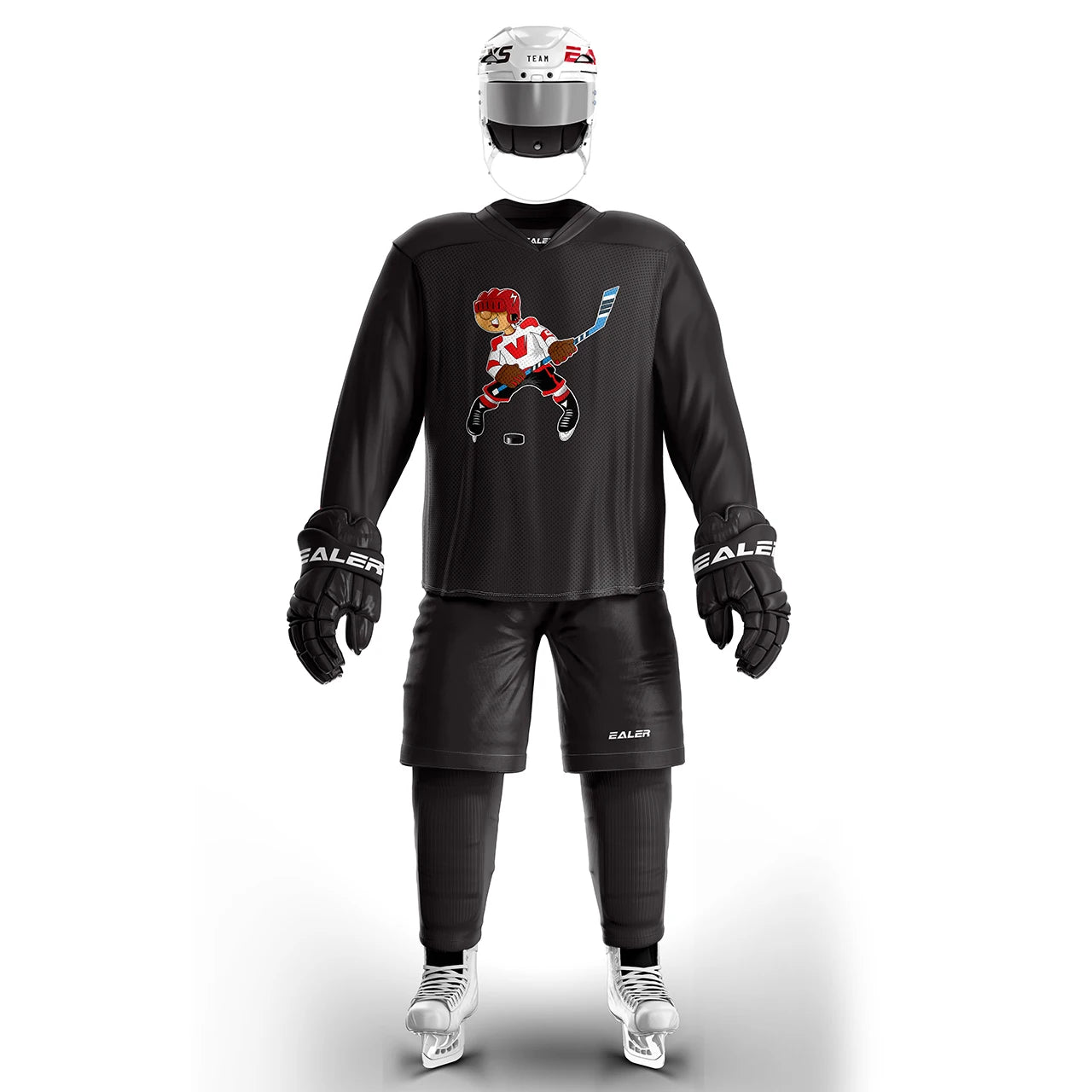 H80 series high-quality light and thin breathable black personalized ice hockey practice jersey & large street shirt-all sizes