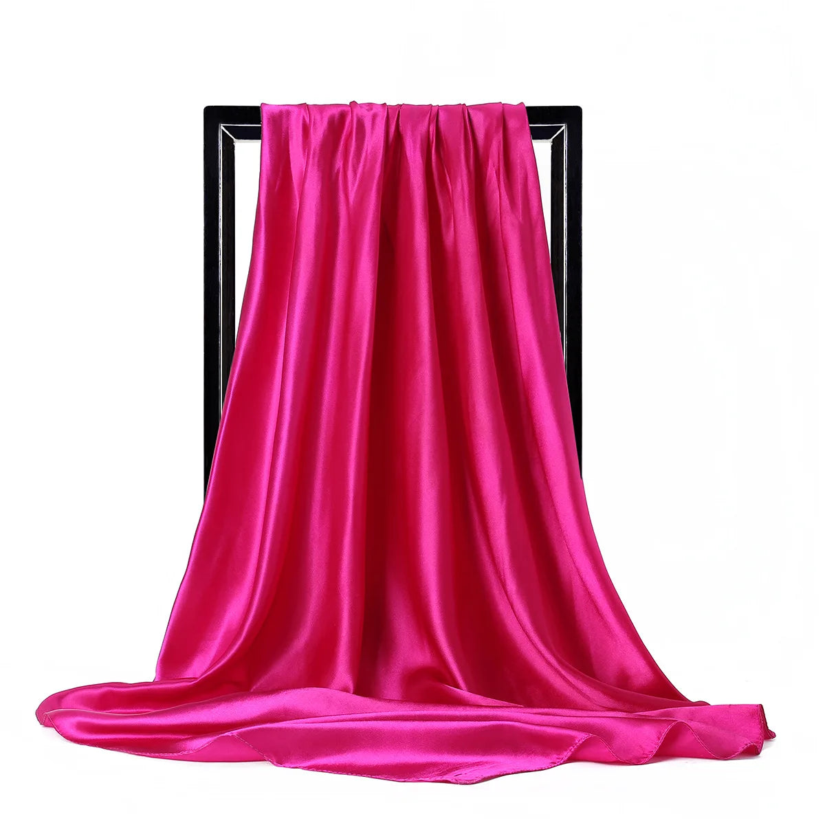 Solid Square Scarf with Smooth Satin Style Finish