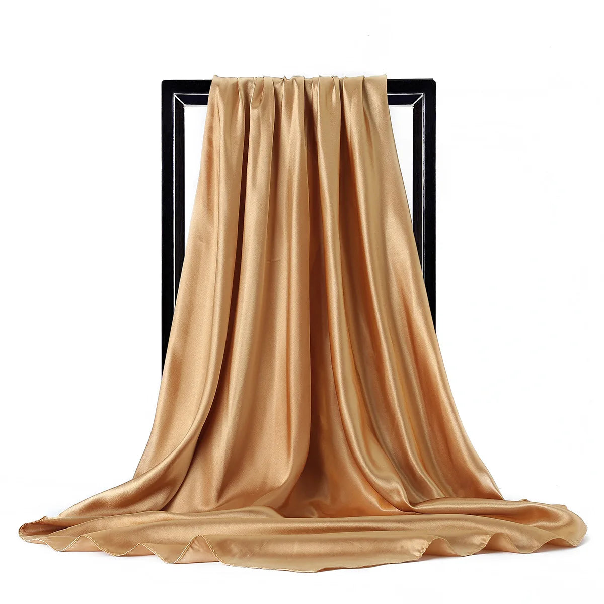 Solid Square Scarf with Smooth Satin Style Finish