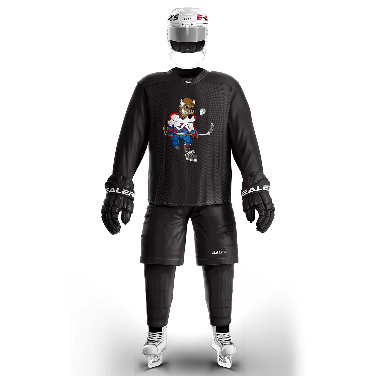 H80 series high-quality light and thin breathable black personalized ice hockey practice jersey & large street shirt-all sizes
