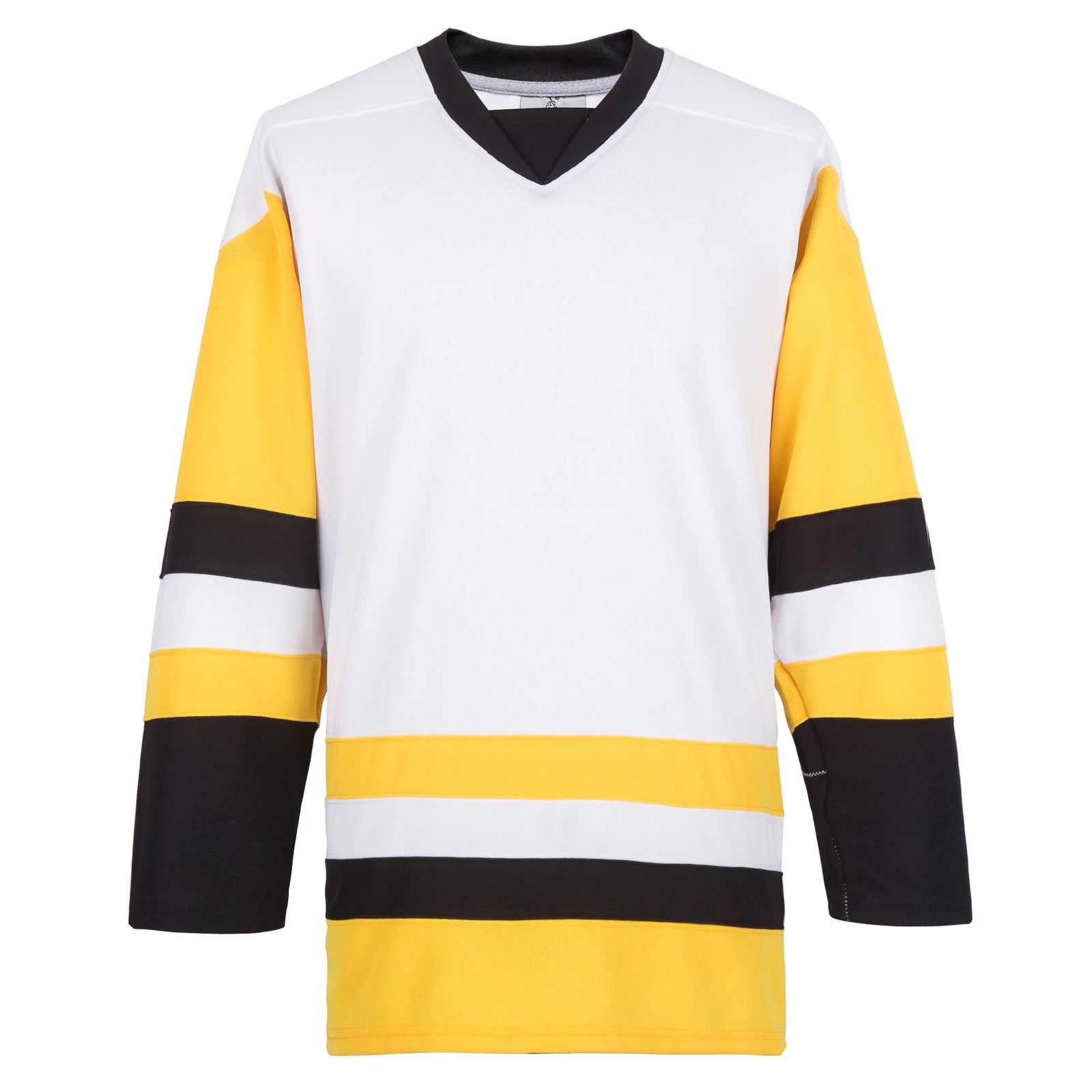 Blank Long Sleeve Ice Hockey Practice Jersey with Contrast Stripes