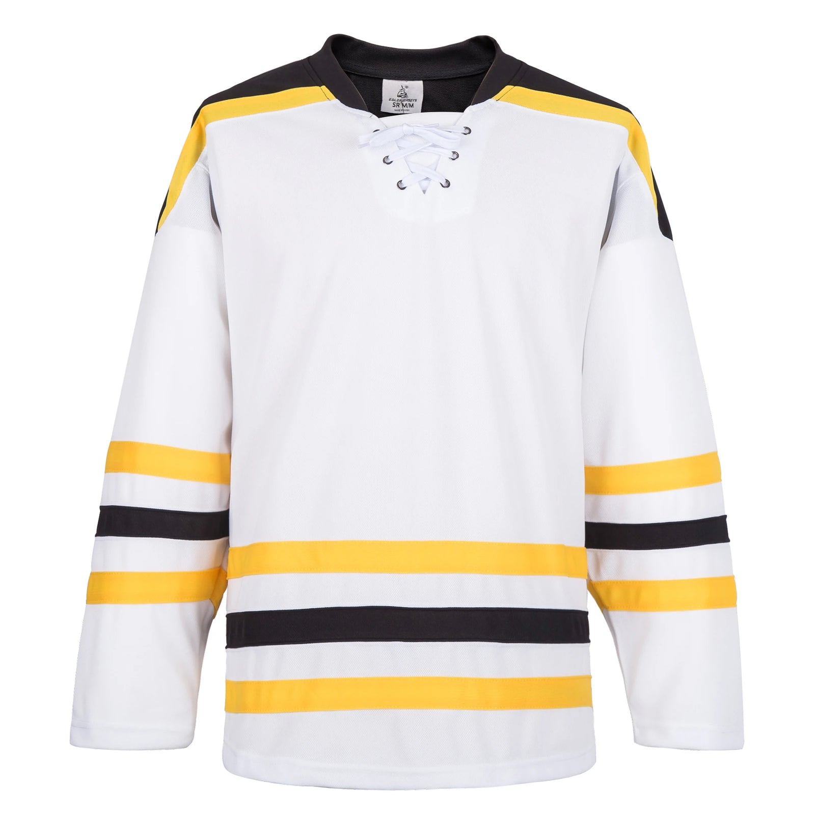 Blank Long Sleeve Ice Hockey Practice Jersey with Contrast Stripes