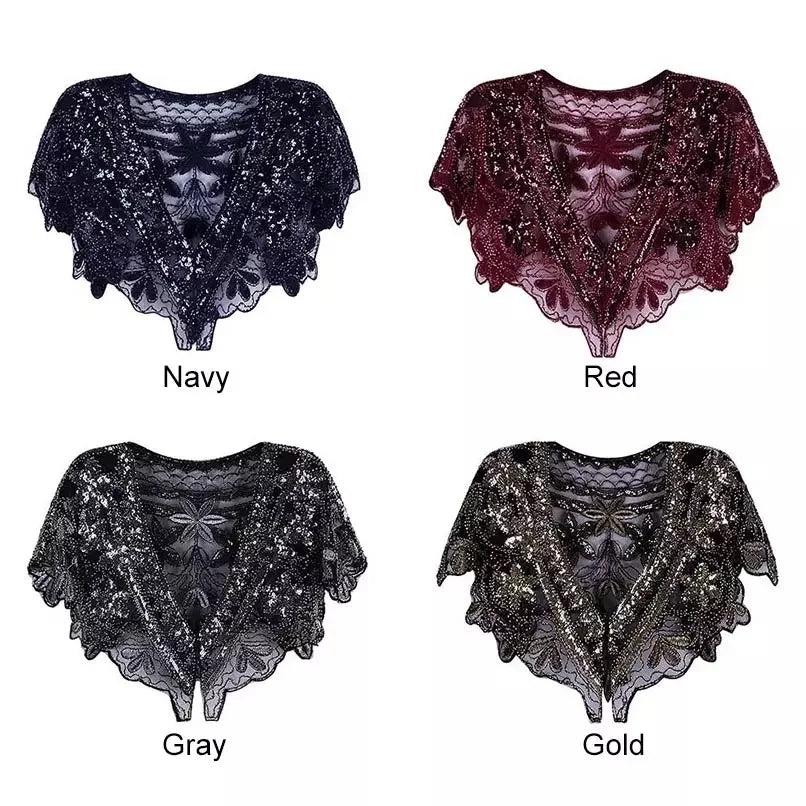 Beaded Scalloped Capelet for Layering over Dresses and Tops