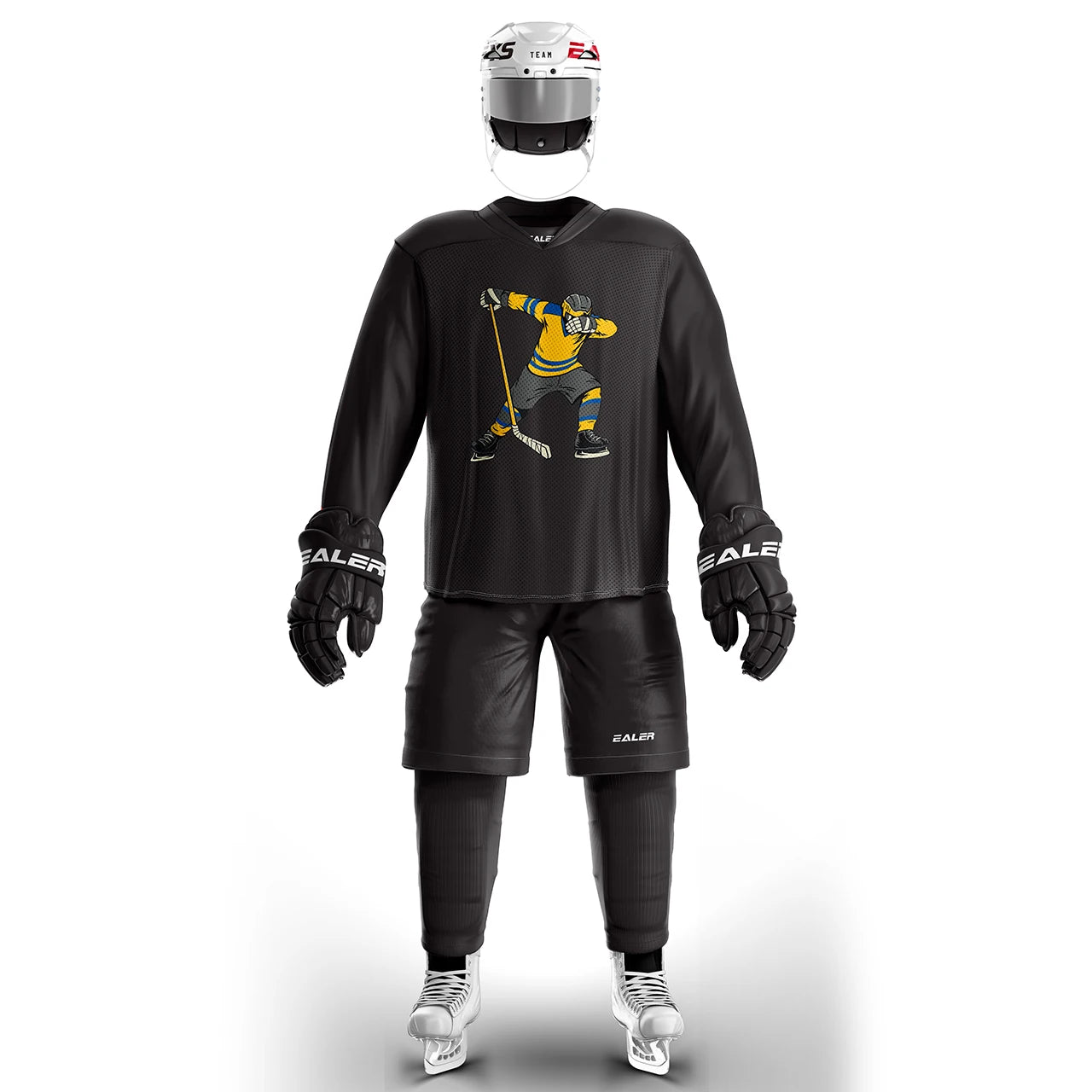 H80 series high-quality light and thin breathable black personalized ice hockey practice jersey & large street shirt-all sizes