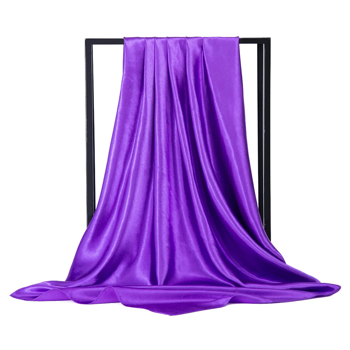 Solid Square Scarf with Smooth Satin Style Finish