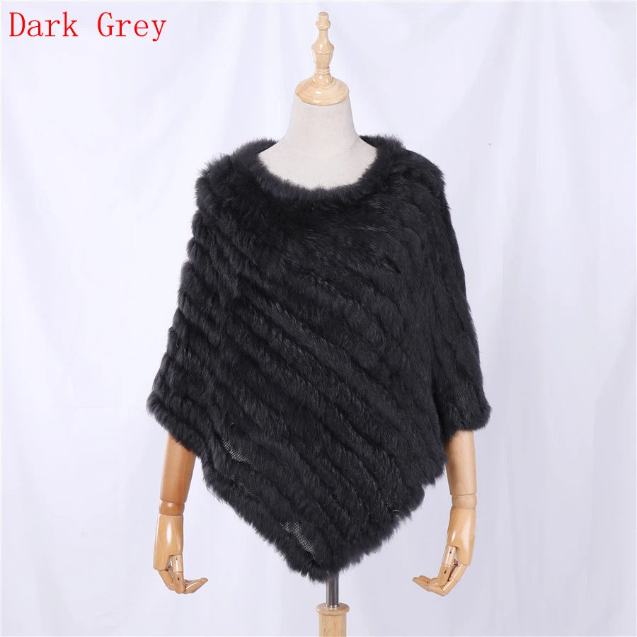 Textured Pointed Hem Poncho for Layering over Outfits