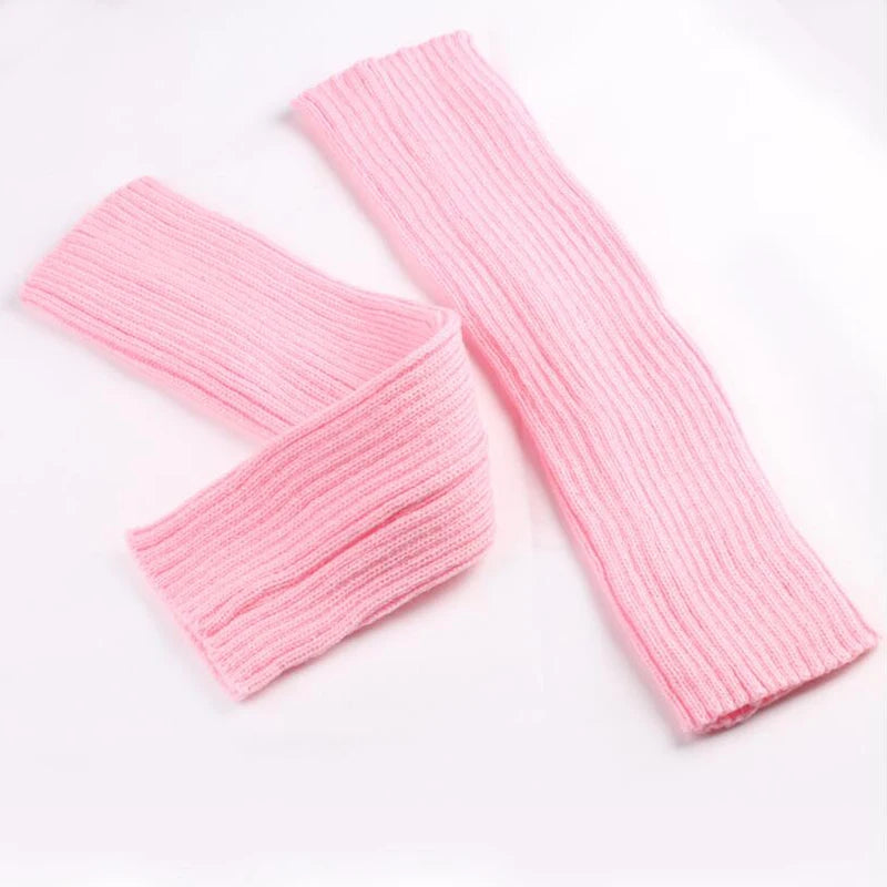 Solid Ribbed Calf Leg Warmers with Slouchy Knit Shape