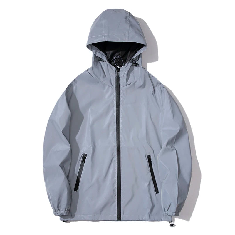 Hooded Long Sleeve Full Zip Casual Streetwear Outer Jacket