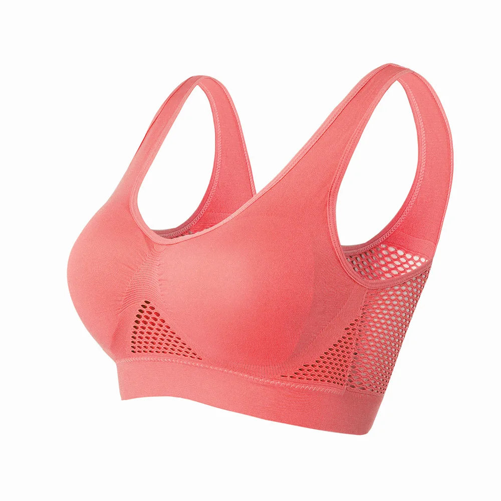 Women's Mesh Panel Racerback Sports Bra