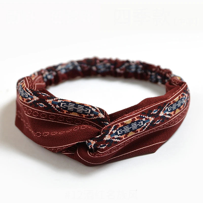 Floral Print Twist Front Elastic Headband for Everyday Hair Styling