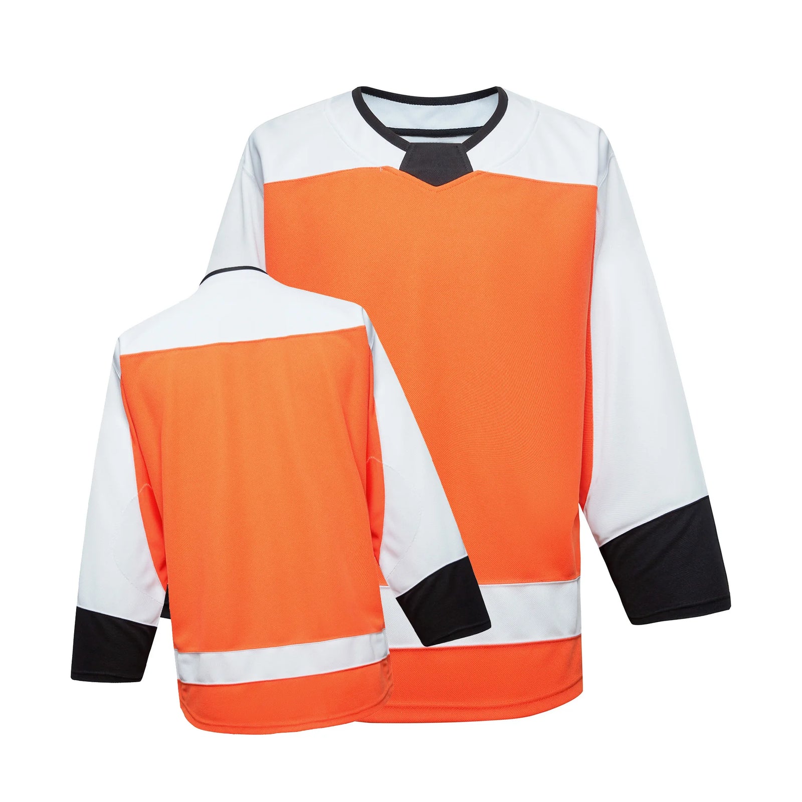Blank Long Sleeve Ice Hockey Practice Jersey with Contrast Stripes