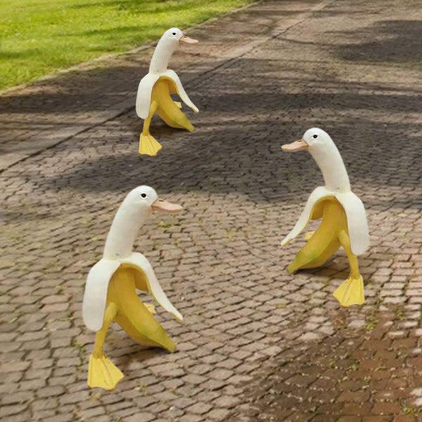 Banana Duck Art Statue, Garden Yard Outdoor Decor, Cute Funny Whimsical Peeled Banana Duck Figurines Decoration Ornaments
