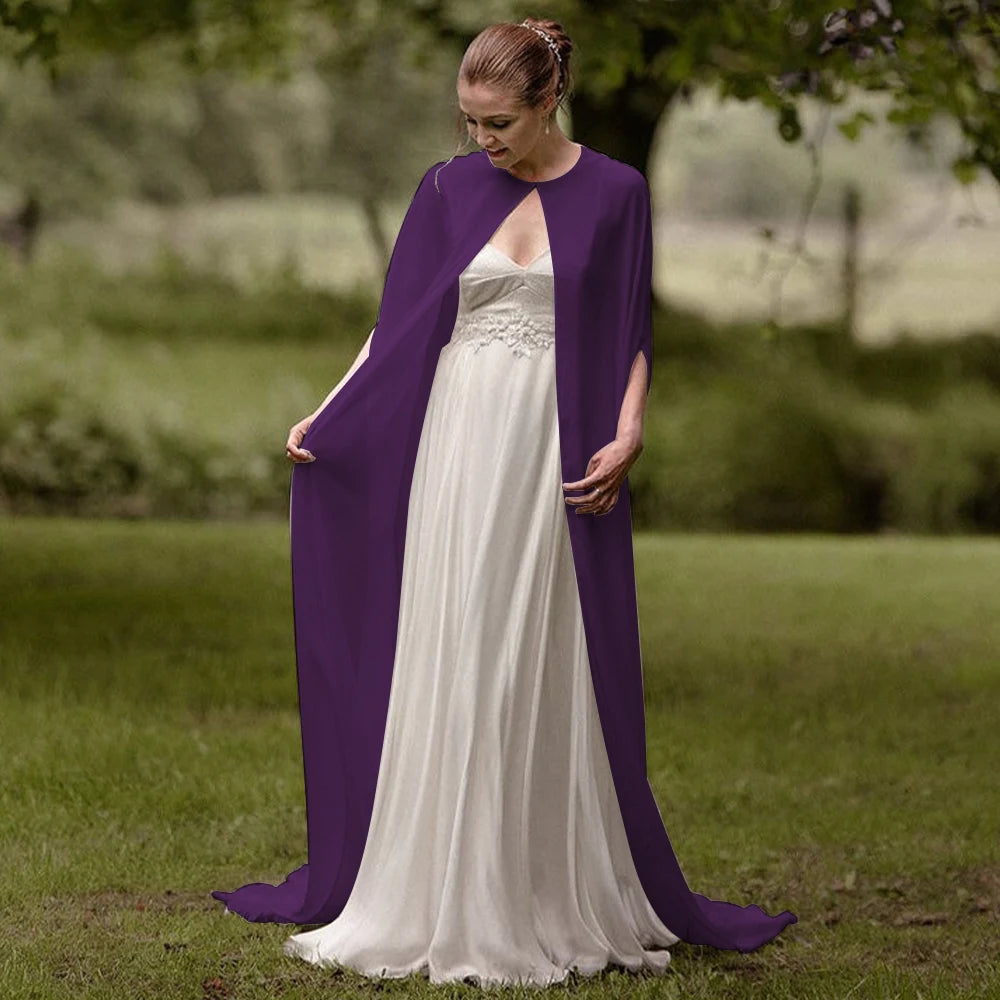 Long Sheer Bridal Cape for Layering over Outfits