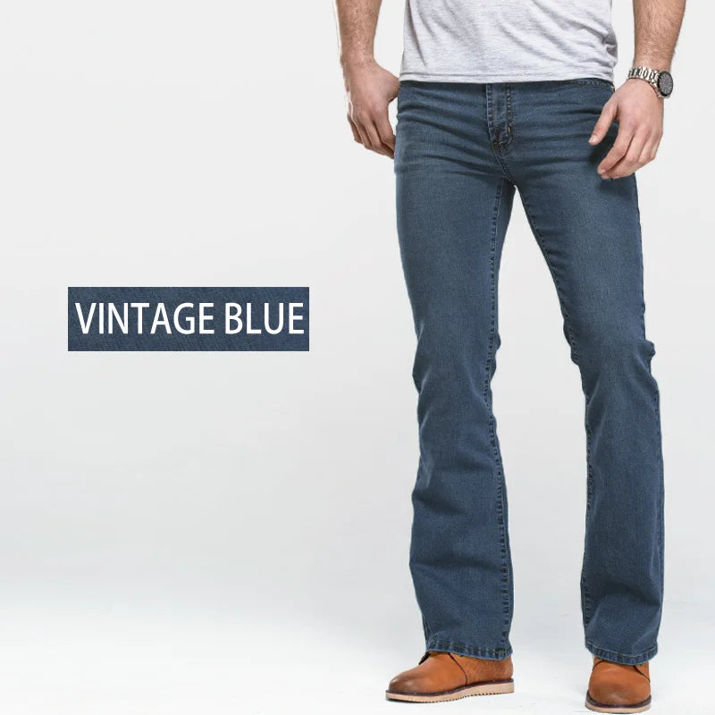 Men's Flared Denim Jeans for Casual Everyday Wear