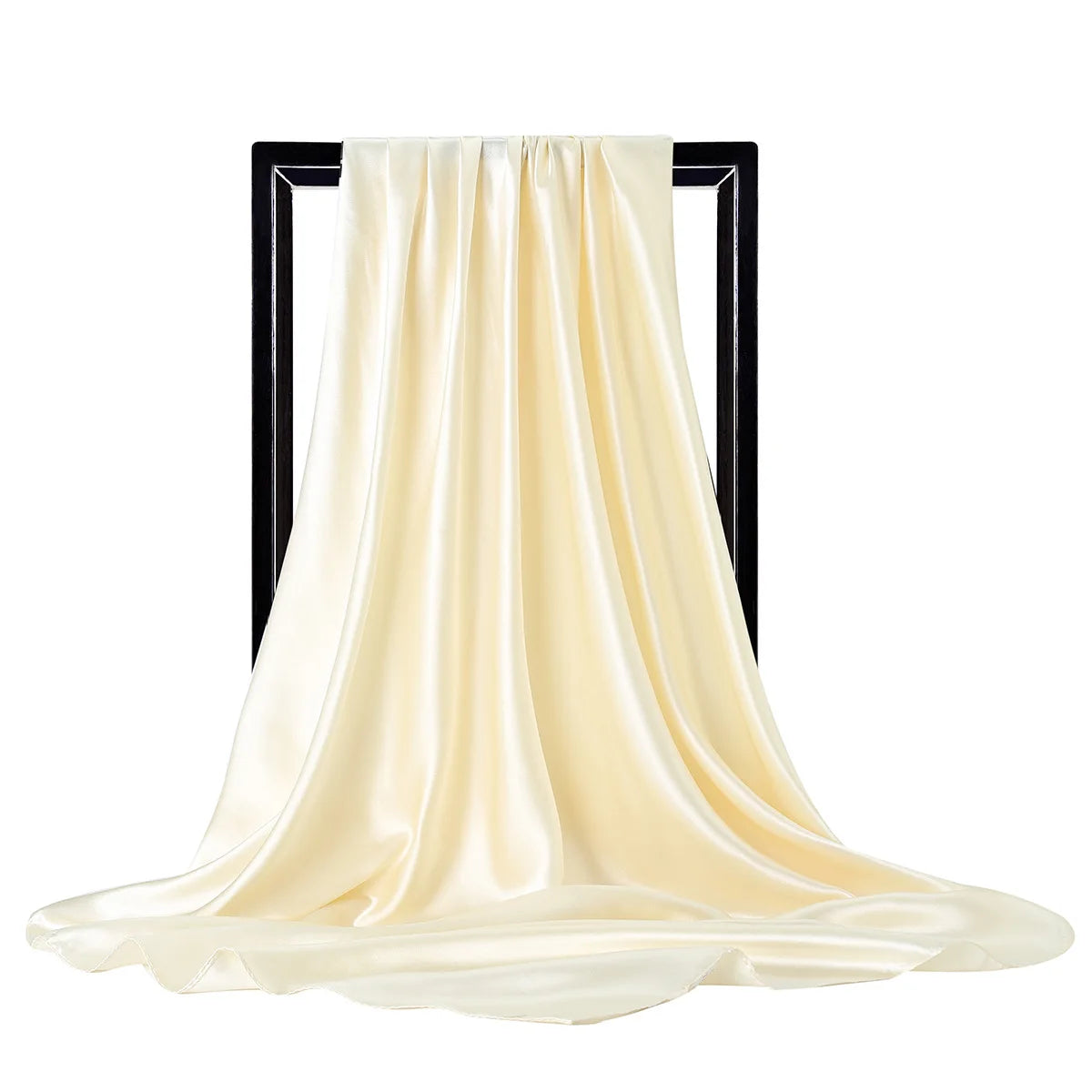 Solid Square Scarf with Smooth Satin Style Finish