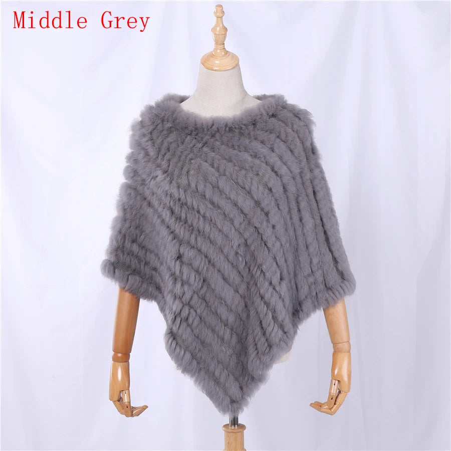 Textured Pointed Hem Poncho for Layering over Outfits