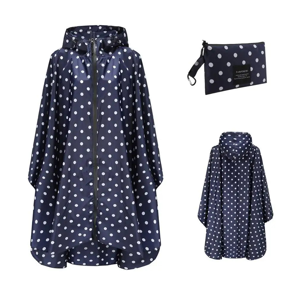 Hooded Printed Poncho for Layering over Tops and Dresses