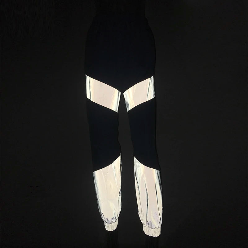 Women's Color Block Joggers with Drawstring Waist and Elastic Cuffs