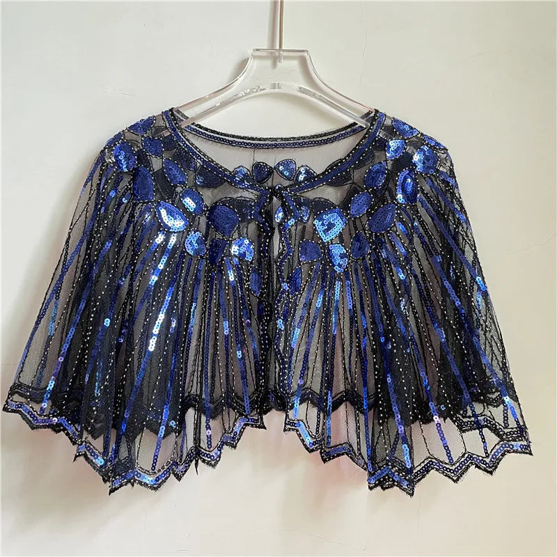 Beaded Sequin Capelet for Layering over Dresses and Tops