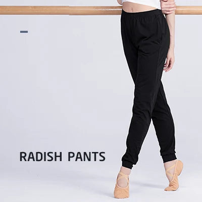 Women's High Waist Cotton Blend Dance Pants with Loose Legs and Length Options